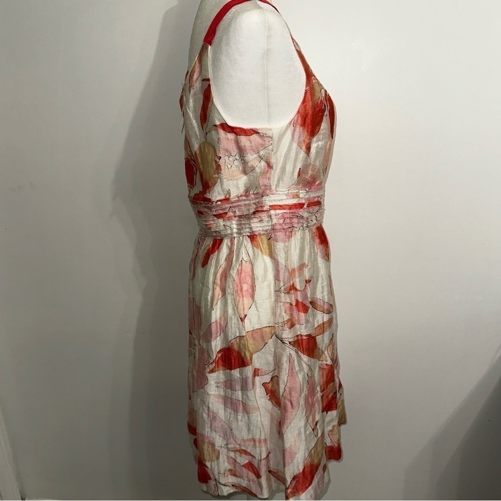 NEW Loft Ann Taylor Linen Watercolor Hibiscus Floral Dress size 10 - Picture 5 of 12